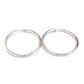 Clip-on Earrings Swirl Textured Silver or Gold Hoop Earrings 1.75 inch Hypoallergenic (silver)