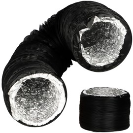 DOMUX Flexible Exhaust Hose Combi Made of Aluminium and PVC - Ventilation Hose Diameter 102 mm Length 3 m - for Fan, Puller and VMC - Flexible Aluminium Hose