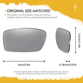 AOZAN ANSI Z87.1 Replacement Lenses Compatible with Oakley Gascan Sunglasses, A005EU-GSILVER, A005EU-GSILVER, Gainsboro Polarised