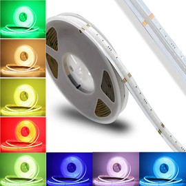 Boarda RGBW COB LED Strip,24V 4 in 1 RGB+WW/RGB+CW 784 LEDs/m COB LED Strip,5m 3920 LEDs High Brightness Flexible RGBW COB Tape for Party,Counter,Shelf,Home Decor (RGB+WW)