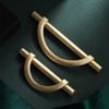 DAPANIY Brushed Gold Cabinet Pulls Drawer Pulls, Half Moon Shape