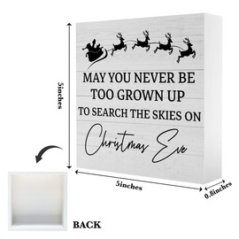 May You Never Be too Grown up to Search Christmas Decorations Farmhouse Christmas Decor Reindeer Christmas Decoration Cute Xmas Decorations Funny Christmas Signs 5 x 5 inches