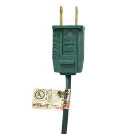 25-Count C7 Transparent Green Christmas Light Set, 24 ft Green Wire