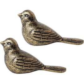 Notakia Tope para puerta de pájaro de hierro fundido resistente - Evita perforar agujeros con asa, tope metálico decorativo antiguo vintage rústico para oficina, hogar, dormitorio y puertas exteriores