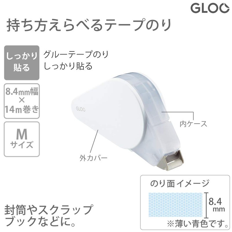 Kokuyo Tape Glue GLOO Firmly Stick Body, Medium Size, Tag-GM400-08