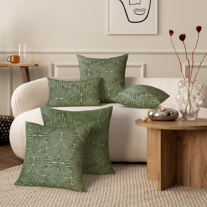 AELS Boho Decorative Textured Throw Pillow Covers 16x16, Modern Mid