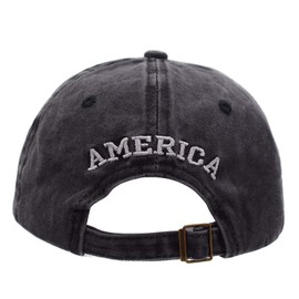 Uphily Black USA American Flag Baseball Cap, Low Profile Patriotic Dad Hat for Men or Women