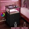 Fixwal Night Stand with Charging Station, LED Nightstand with Fabric