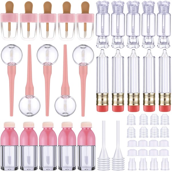 30 Pieces Empty Lip Gloss Tubes Tool Set, Include 25