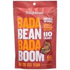 Enlightened Bada Bean Bada Boom Crunchy Broad Beans Snacks, Kickin Buffalo, 4.5 Ounce