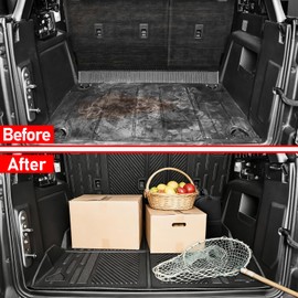 XWQZ Seat Back Cover and Cargo Liner Protector Compatible for 4-Door Ford Bronco,All-Weather Cargo Mat for Bronco Accessories 2021 2022 2023 2024 2025(Trunk Mat+Backrest Mats+Lower Trunk Mat)