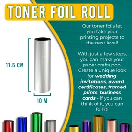 Toner Reactive Foil | Pretty Things London Foil A'Peel | 11.5cm x 10m Rolls (Silver)