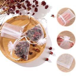 Nannlia 40 Piece Organza Drawstring Bag, Small Wrapping Bag, Transparent, Present, Sachet, Plain, Sachet, Petite Gift, Wedding, Birthday, Mother's Day (5.1 x 7.1 inches (13 x 18 cm)