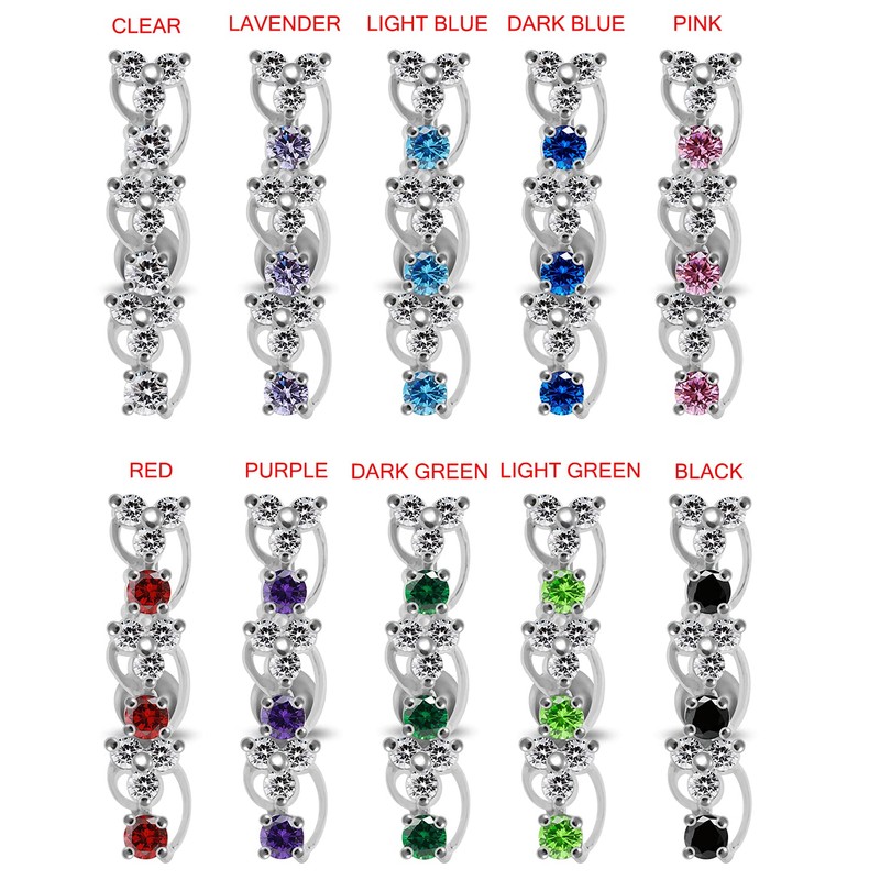 Dark Green Gemstone Fancy Round with Flower Link Reverse Bar