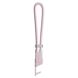 WHEAXY 3-in-1 Phone Lanyard with Charging Cable Phone Stand Wrist Strap | ​​Skin-Friendly Silicone, Adjustable, Detachable & Fast Charging  (Type-C/Lightning) - Color: Blush Pink, Output: Type-C to Lightning (27W)