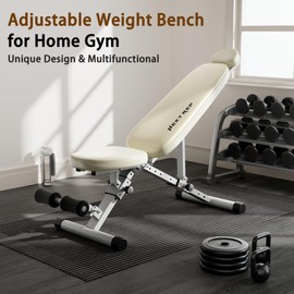Adjustable Weight Bench for Home Gym, Workout Bench for Bench Press, Full Body Workout Incline Decline Flat Utility Exercise Bench, Full-Pin Mechanism lnnovative Fast Folding Strength Training Benches