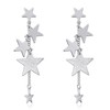 Silver Sparkly Star Drop Earrings, 925 Sterling Silver, Long Tassel