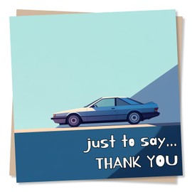 Cool Thank You Card For Car Lover - Modern - Gratitude, Thanks, Appreciation - For Husband, Boyfriend, Men, Son, Grandad, Uncle, Dad