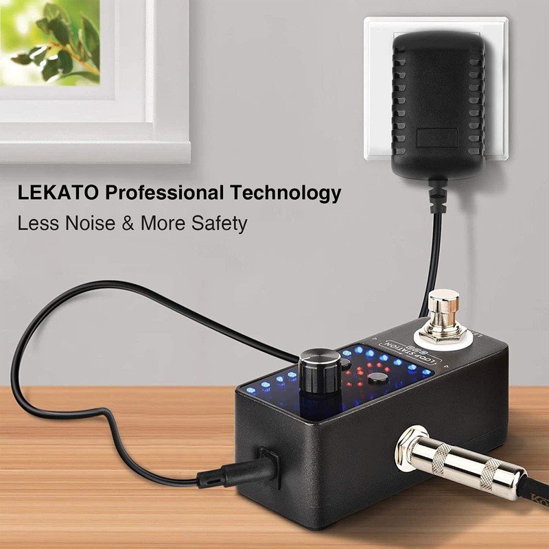 LEKATO Pedal Power Supply Adaptor Power Supply 9V 1A for