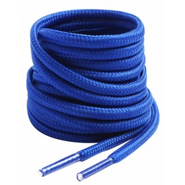 VSUDO 130 cm Round Royal Blue Boot Laces, 4mm Diameter Shoe Laces for Boots, Heavy Duty Outdoor Work & Hiking Shoelaces for Men or Women (1 Pair-Royal Blue-130cm)