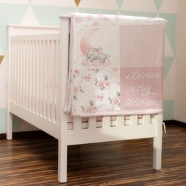 HawSkgFub Baby Toddler Girl Pink Sleeping Elephant Throw Blanket Kids Gift, Nursery Dream Big Little One Flower Lightweight Flannel Fleece Bed Blankets, Floral Stars Newborn Crib Bedding 40 x 50