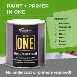 THE ONE Paint & Primer: Most Durable All-in-One Furniture Paint, Cabinet Paint, Front Door Paint, Wall Paint, Bathroom, Kitchen - Fast Drying Craft Paint Interior & Exterior (Grey, Matte, 1 Liter)