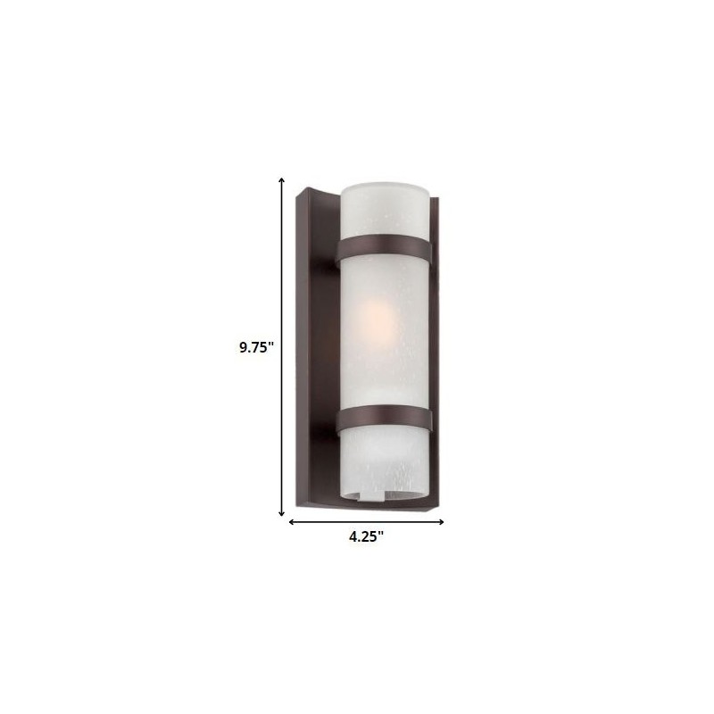 Homeroots Bronze and White Glass Wall Sconce