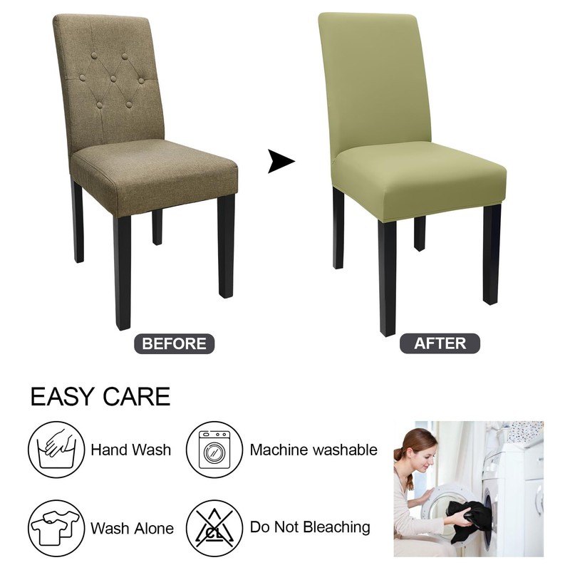 Keyroal Dining Room Chair Covers Set of 4, Stretch Solid