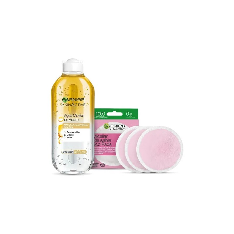 Kit Micelar Garnier Bifásica 400ml + Pads Desmaquillantes