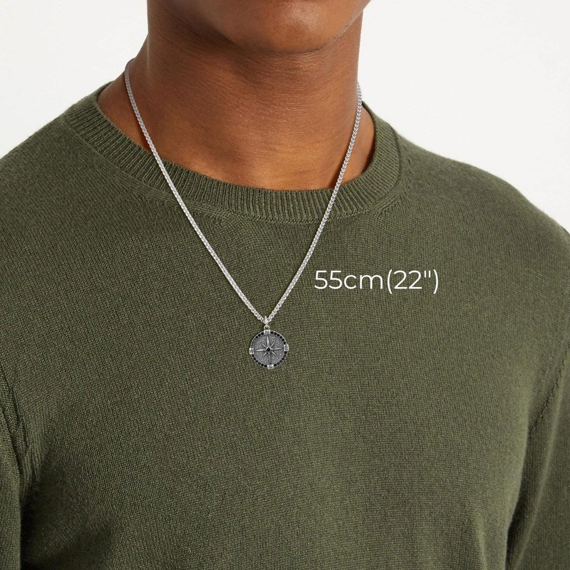 GAVU Compass Necklace for Men with Compass Pendant Small, Stainless