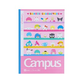Sunstar Stationery Sanrio Character Notebook, Campus Notebook, A Ruled, 5 Books, Sanrio Characters S2691710