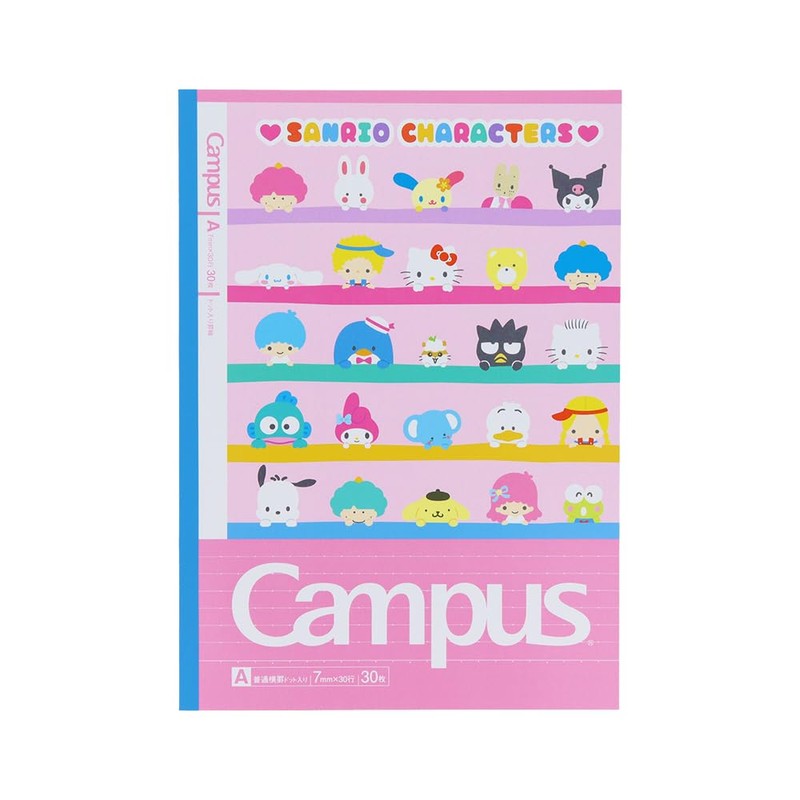 Sunstar Stationery Sanrio Character Notebook, Campus Notebook, A Ruled, 5