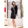 Alexander Del Rossa Women's Faux Fur Feather Hooded Robe, Soft