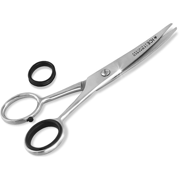 Curved Scissors, Hairdressing Scissors with Micro Teeth 13 cm Stainless Steel