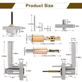 HOSOM Entrance Door Lock Set with Single Cylinder Deadbolts, Satin Nickel Heavy Duty Modern Sleek Square Door Handle with Lock & Keys on Both Sides, Keyed Alike
