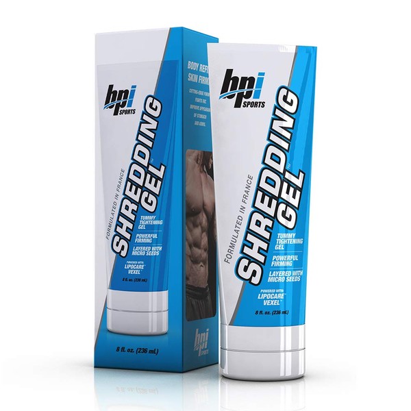 BPI Sports Shredding Gel - Skin Toning Gel for Men and Women with Caffeine and Palmitoyl Carnitine - Powered with Lipocare Vexel - 8 Fl Oz (Pack of 1)