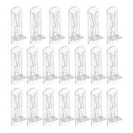 PATIKIL Locking Shelf Support Pegs, 20 Pcs Plastic Cabinet Shelf Pins Clear Self-Locking Shelf Bracket Clips for 6mm Diameter Peg Hole 3/4 Inch (20mm) Thick Shelf