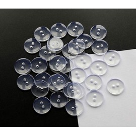 GANSSIA 15mm(5/8 Inch) Plastic Clear Buttons with 2 Holes,Transparent Button for Shirt Sewing Scrapbooking DIY Project, Pack of 200pcs