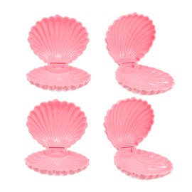 LABRIMP Plastic Seashell Boxes Pink Shell Candy Containers for Jewelry Storage Party Favors and Decorations for Showers Birthdays and Engagements
