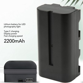 NP F550 Lithium Battery With Type C Charging Cable Dual Interface Fast Charging Battery For Video Light Camera Video Ring Light