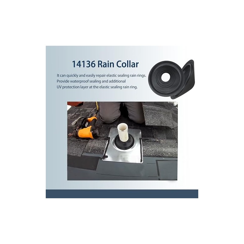 14136 1.5"-3" Rain Collars Replacement for No-Calk Roof Flashing (Pack