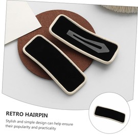 Baluue Retro Pu Leather Hairpin 4pcs Clip Decorative Hair Accessories Stylish Easy to Use