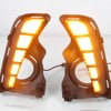 LED Fog Lights with Amber Sequential Turn Signal Fit for