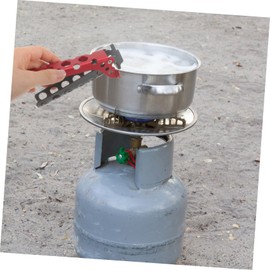 Milisten 1pc Slide Pot Clip Kitchen Gadget Clamp Camping Pot Clamp Holder Heat Resistant Tongues Pan Grip Camping Accessories Cookware Clamp Non-Slip Aluminum Alloy Red Pot Rack