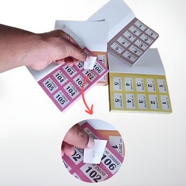 CARESTARZ 1-500 raffle tickets books - 4 x Books of cloakroom tickets - Lucky Draw Tombola Draw, Prize Draw and Charity Events.