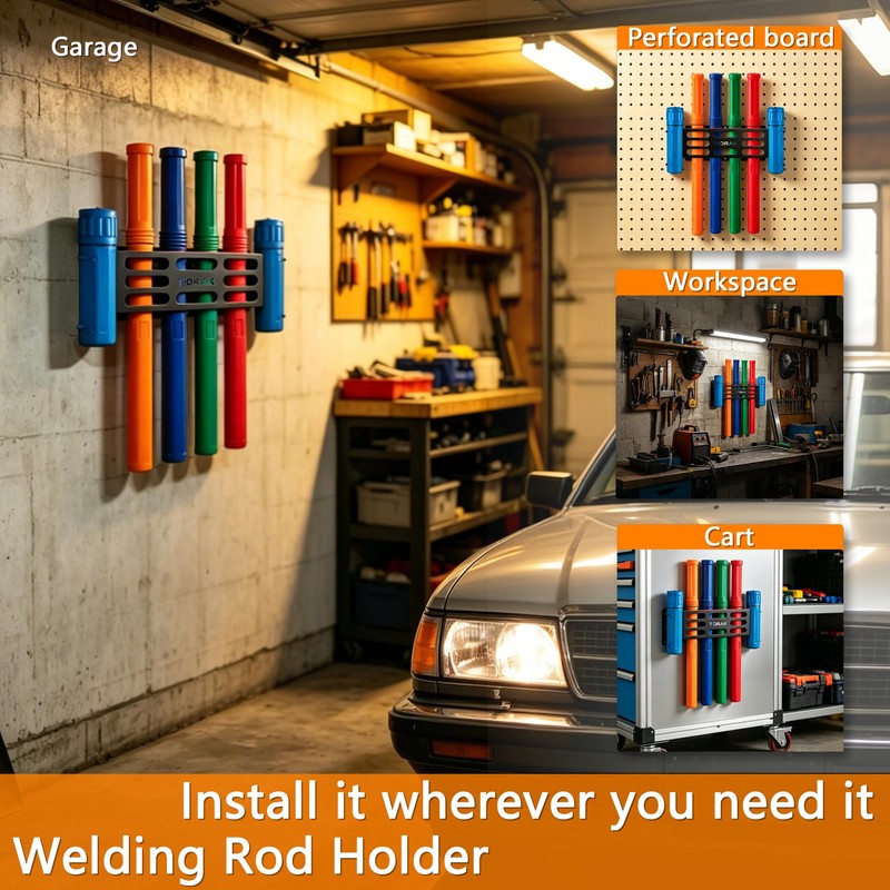Welding Rod Holder Tube Rack, Wall Mounted Storage Organizer for