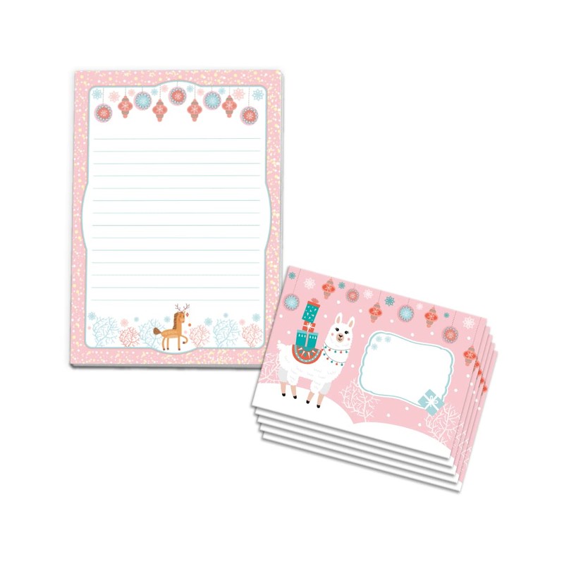 Stationery Set Deer Christmas Letter Pad with Envelope for Children