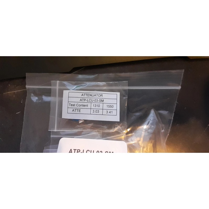 Amphenol LC/UPC Singlemode Fixed Fiber Optic Attenuator, Male-Female, 3dB