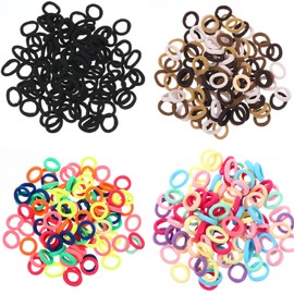 400Pcs Baby Hair Ties 2cm Multicolor Toddler Hair Ties Cotton Soft Seamless Hairbands Small Elastic Ponytail Holders Painfree Hairs Accessories for Little Girls Toddler Kids Teens Women