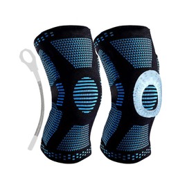 2 Rodillera Ortopedica Para Dolor De Rodilla,Rodillera de Compresion Para Basketball,Voleibol,Rodilleras Deportiva Tienen Estabilidad Y Soporte,Rodillera De Neopreno(Azul, XL)